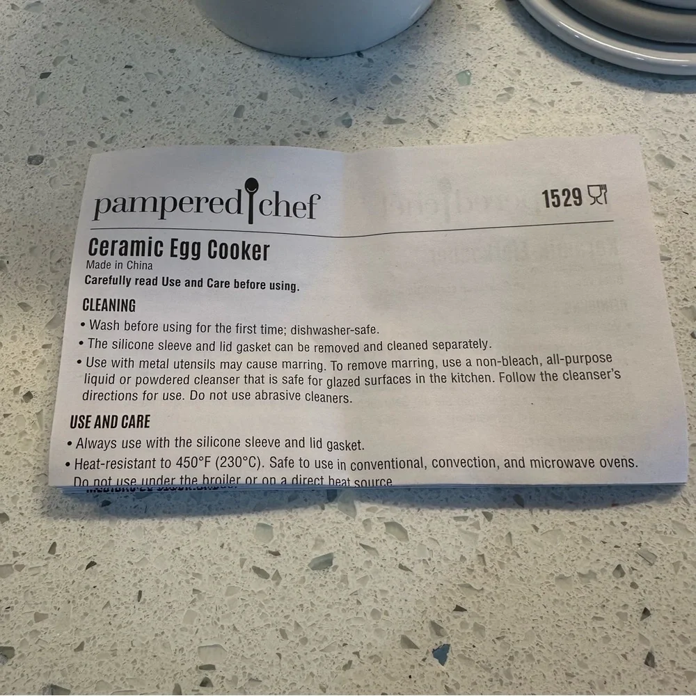 Pampered Chef Ceramic Egg Cooker (model #1529) Never Used